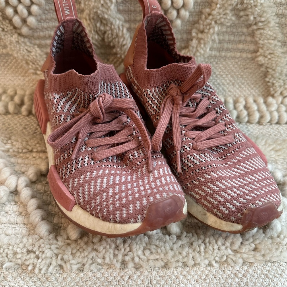 Adidas Women's Knit NMD in Pink and White